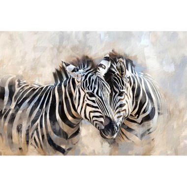 Schilderij Twee Zebra's